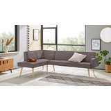 exxpo - sofa fashion Lungo 158 x 84 x 239 cm Veloursstoff langer Schenkel rechts taupe