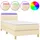 vidaXL Boxspringbett mit Matratze & LED Creme 90x190 cm Stoff