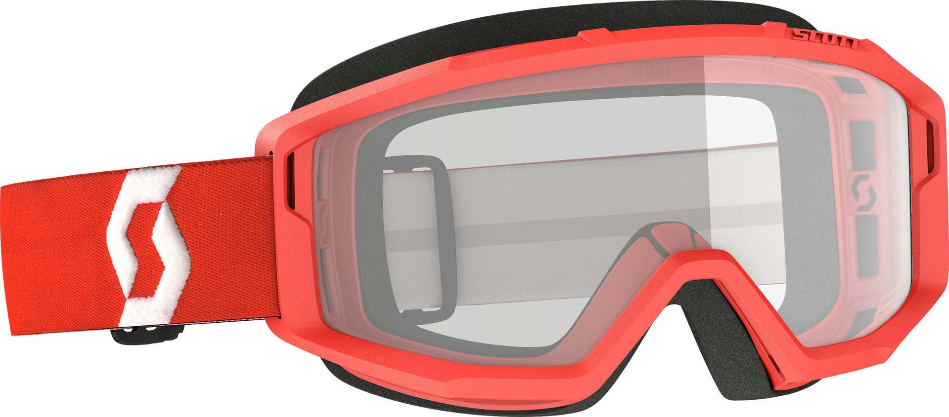 Scott Primal Clear rode Motocross Goggles, rood, Eén maat Voorman