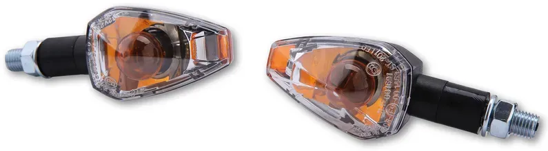 HIGHSIDER Smart Big Peak Bulb Indicator Body Schwarz / Linse Klar (Paar), Vorne & Hinten