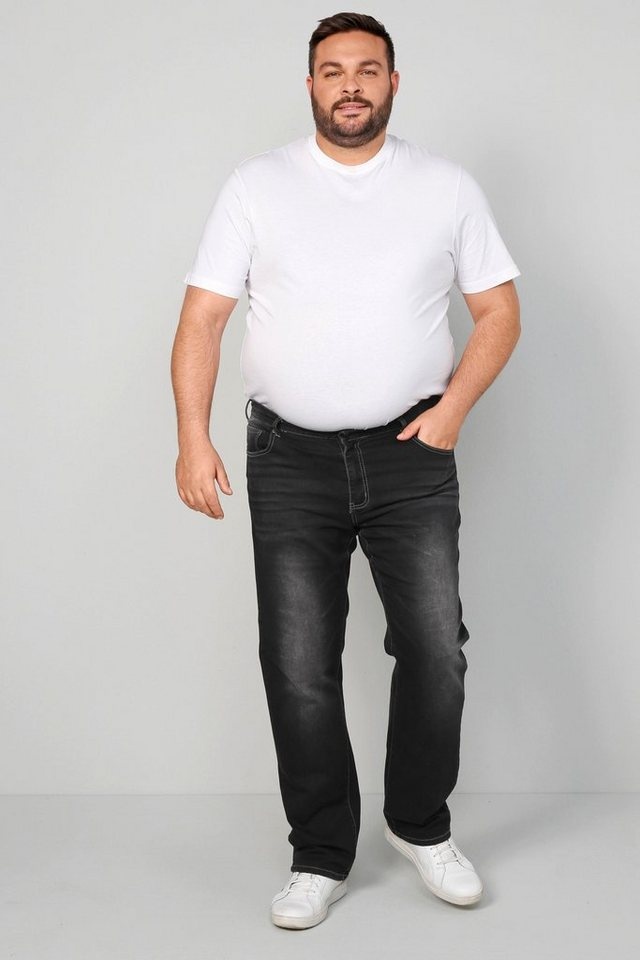 Men Plus 5-Pocket-Jeans Men+ Jeans Bauchfit 5-Pocket bis 41 grau|schwarz 60