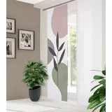 home in green Schiebegardine, recyceltem Polyester 245x60 cm, Farbe:rose-grün, Größe:245 x 60 cm, Anzahl:1x