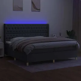 vidaXL Boxspringbett 200 x 200 cm Dunkelgrau