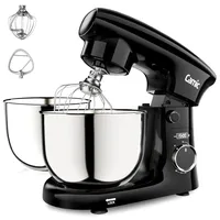 Camic Küchenmaschine mit LED-Display, Zeit Einstellen, Knetmaschine mit Rührhaken, Knethaken, Schlagbesen, 10 Stufen, 2 Edelstahlschüsseln 4L+5L, für Teig, Brot, Pizza, Kuchen