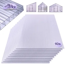 Arebos Hohlkammerplatten 10er Set 6 mm Transparent