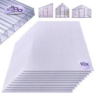 Arebos Hohlkammerplatten 10er Set 6 mm Transparent