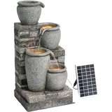 Teamson Home Kaskadenbrunnen Solar 4 Stufen Grau