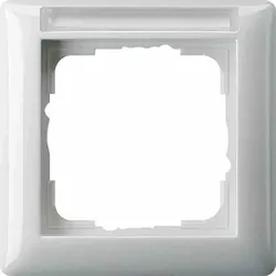 Gira Standard 55 Rahmen, 1f, reinweiß, glänzend, Textfeld/Beschriftungsfläche, Kunststoff, Unterputzmontage, 109103