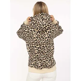 Zwillingsherz Hoodie Leo Muster Beige S/M