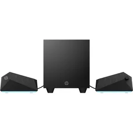 HP Gaming PC Lautsprecher X1000 (RGB Beleuchtung, 3,5mm AUX, USB-A, Subwoofer, Lautsprecher, 2.1 System) schwarz