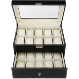 20 Gitter, Uhr Aufbewahrungsbox, Displaybox Uhrenbox,mit Glasfenster Watch Box,Uhren Aufbewahrung