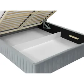 Mirjan24 Polsterbett, Hellgrau, Textil, Rechteckig, 140x200 cm, Schlafzimmer, Betten, Polsterbetten