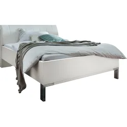 Futonbett WIEMANN "Monaco, erstklassige Qualität Made in Germany", weiß (weiß, kunstleder weiß), B:129cm L:218cm, Betten, mit komfortablem Polsterkopfteil