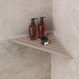 Ablago Triangle Duschablage ohne Bohren Beige Eckregal Duschregal für Dusche Badregal Ecke Badezimmer Bad Organizer Accessoires - nachträglich einbaubar/nachrüstbar Aluminium SHELF 240 x 240 x 340 mm