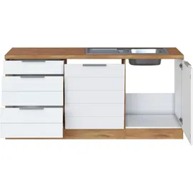 Held Winkelküche L-Form 240 x 270 cm Weiß-Eiche