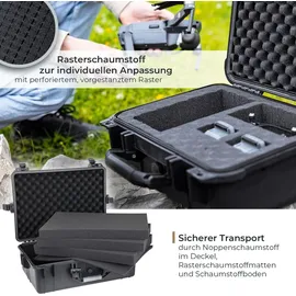 HMF ODK100 Outdoor-Fotokoffer, mit Rasterschaumstoff, 57 x 41,5 x 21,5 cm