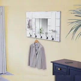 Mendler Garderobenpaneel HWC-C89 90 x 60 cm Dunkelgrau