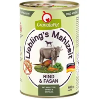 GranataPet 6x 400g Liebling's Mahlzeit Rind & Fasan Granatapet Hundefutter nass