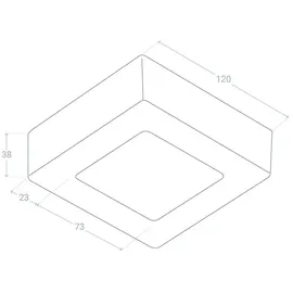 LEDKIA Deckenleuchte 6 Eckig Aluminium