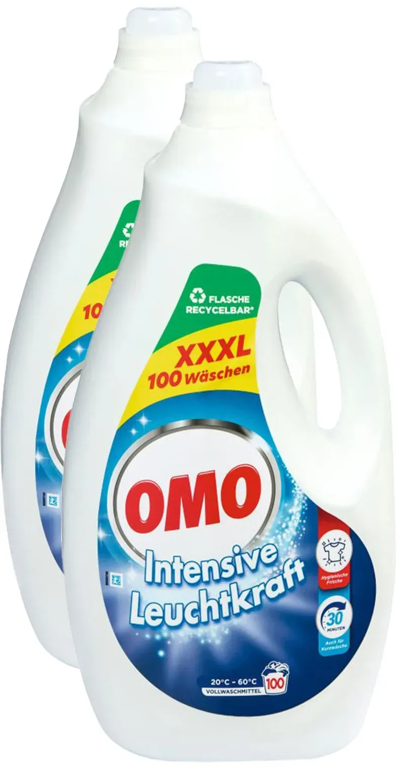 Omo Vollwaschmittel flüssig 100 Waschladungen, 2er Pack