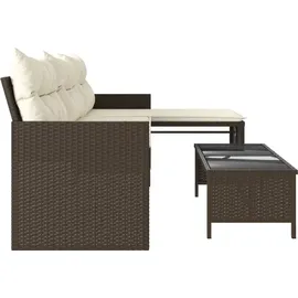 vidaXL Gartensofa in L-Form Loungesofa braun