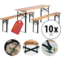 Stagecaptain Hirschgarten Bierzeltgarnitur 177 cm Natur 10x Set