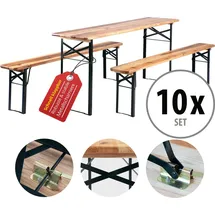 Stagecaptain Hirschgarten Bierzeltgarnitur 177 cm Natur 10x Set