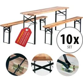 Stagecaptain Hirschgarten Bierzeltgarnitur 177 cm Natur 10x Set