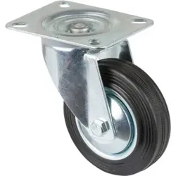 BS ROLLEN Lenkrolle – Lenkrolle, Transportgerät, Vollgummireifen, Platte 104x80mm