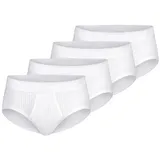 SCHIESSER Slip Baumwolle 4er Pack Weiß XXL