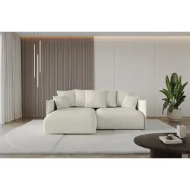 altdecor Ecksofa Cord 2-Sitzer Creme
