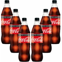 Coca Cola Zero 6er Set Zero Sugar 6x 1L inkl. Pfand MEHRWEG Glas Zuckerfrei