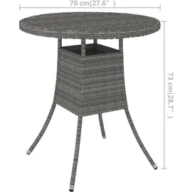 vidaXL Gartentisch 77 x 74 x 15 cm Grau