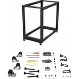 Startech 4POSTRACK18U (10.86 HE, 19 Zoll Rack), Serverschrank, Schwarz