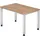 Hammerbacher Schreibtisch nussbaum rechteckig, 4-Fuß-Gestell silber 120,0 x 80,0 cm