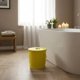 Jinfa Ascheeimer Metall Ø 21,5 cm 7 l Gelb