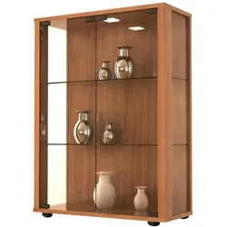 Vitrine   , holzfarben , Maße (cm): B: 60 H: 80