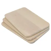 Böttcher-AG Schneidebrett aus Holz, 21,5 x 13,5 x 1 cm, Frühstücksbrettchen, 3 Stück