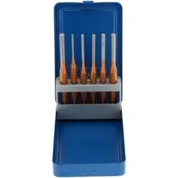Gedore Splinttreiber-Satz inkl. Metallklappkassette, 6-teilig, Stahl/Lackierung, Silber/Blau