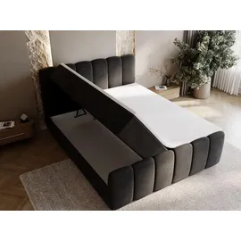 GRAINGOLD Boxbett, mit Bettkasten 180x200 Schwarz Samt, Cloud