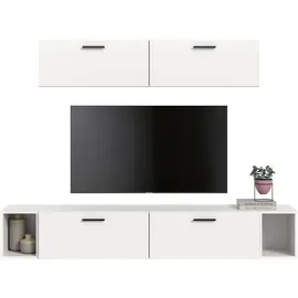 xonox.home Xonox Wohnwand, Weiß, Holzwerkstoff, 202x184x34 cm Wohnzimmer, Wohnwände, Anbauwände