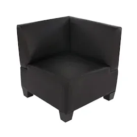 Mendler Modular Sofa-System Couch-Garnitur Lyon 6-1-1, Kunstleder ~ schwarz