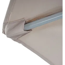 Mendler Parla 285 x 145 cm creme halbrund Gestell Alu inkl. Ständer