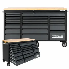 Trutzholm Werkstattwagen Deluxe XXL Anthrazit unbestückt 160 x 91 cm 20 Schubladen Werkbank Sideboard