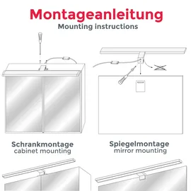 B.K.Licht Spiegelleuchte 8 W 780 lm 4000 K Schwarz 30 cm