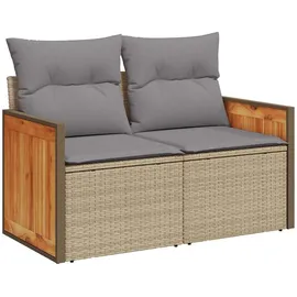vidaXL Garten-Sofagarnitur 9-tlg. Loungeset beige