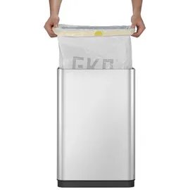 Proregal Sensor Abfallbehälter Aus Mattem Edelstahl 80 Liter HxBxT 72,2 x 47 x 27,8 cm Automatische Öffnung&Schließung Silber