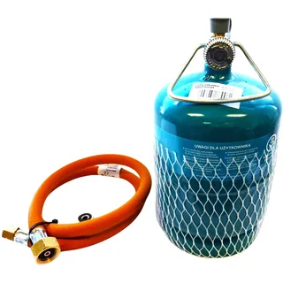 Gasflasche Bausatz - 1/2/3 kg Propan-Butan-Flasche - mit Schlauch und Überlaufgarnitur aus Großflaschen (1KG)