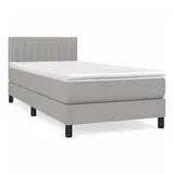 vidaXL Boxspringbett mit Matratze Hellgrau 100x200 cm Stoff