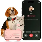 GlocalMe PetPhone GPS Tracker Hund, AI-Gesundheitsmonitor & Aktivitätstracking, Weltweite Live-Ortung & 6 Ortungstechnologien, Weglaufalarm, GPS Tracker Katze mit 30-Tage-ABO (Rosa)
